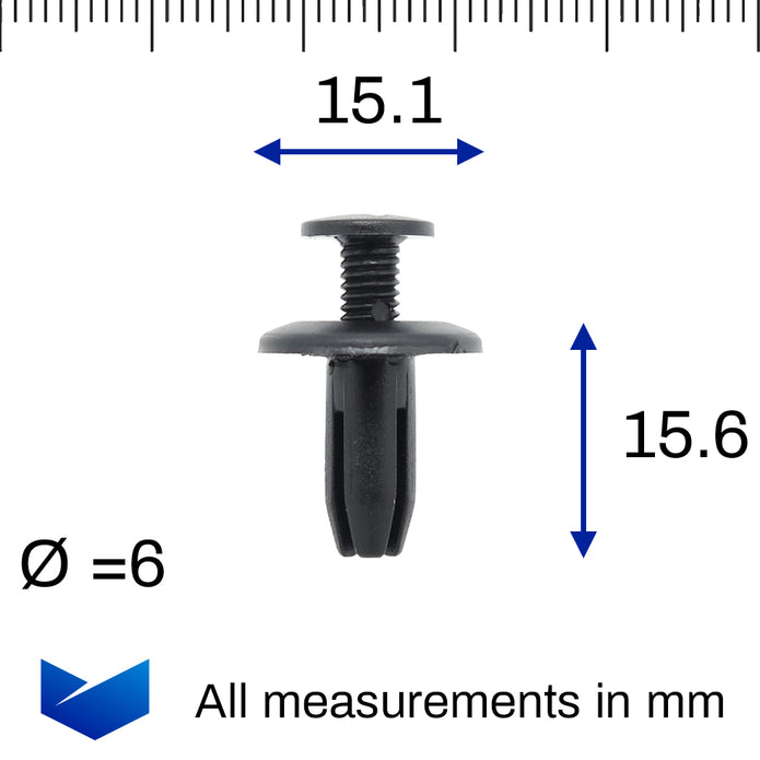 Screw Fit Trim Panel Clip, Black - image 2