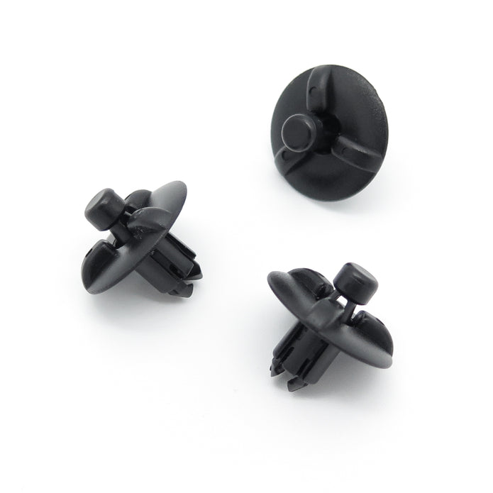 Plastic Push Fit Rivet, 7mm Hole, 19mm Collar, Black