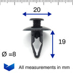 Screw Fit Plastic Rivet, Black - image 2