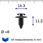 Push Fit Plastic Rivet, Black- - image 2