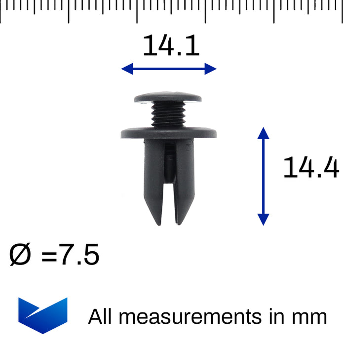 Screw Fit Plastic Rivet, Black - image 2