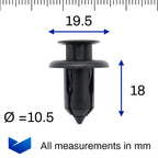 Push Fit Plastic Rivet, Black.. - image 2