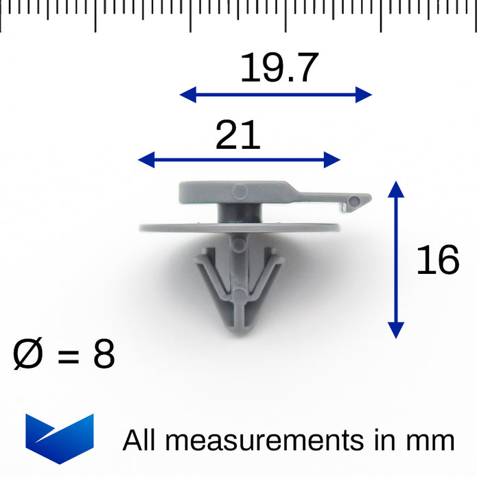 Side Moulding Clip, Grey - image 2