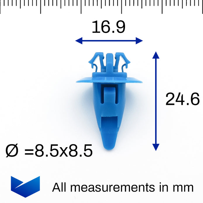 Sill Moulding & Wheel Arch Flare Clip, Long, Blue - image 2