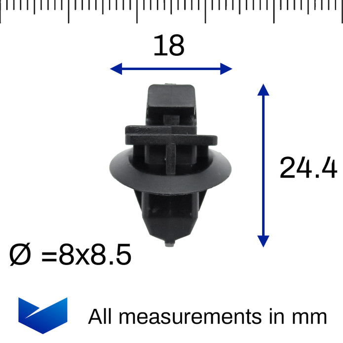 Sill Moulding & Wheel Arch Flare Clip, Angled, Black - image 2