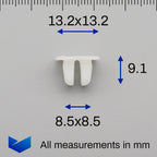 Plastic Screw Grommet, Hole Size, 8mm x 8mm - image 2