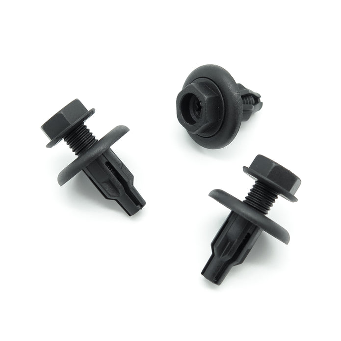 Plastic Screw Fit Rivet, 8mm Hole, 20mm Collar, Bolt Head