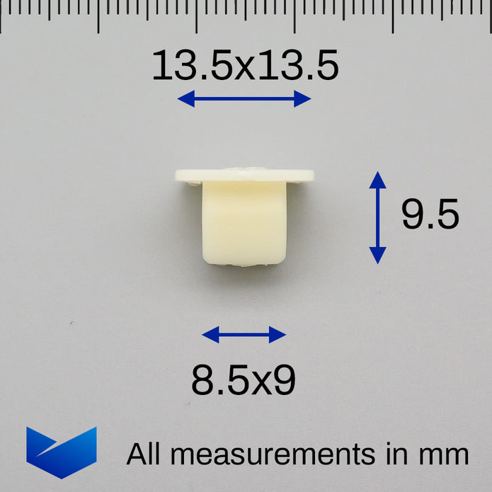 Screw Grommet, 9mm Square Hole, 4mm Tapping Hole - image 2