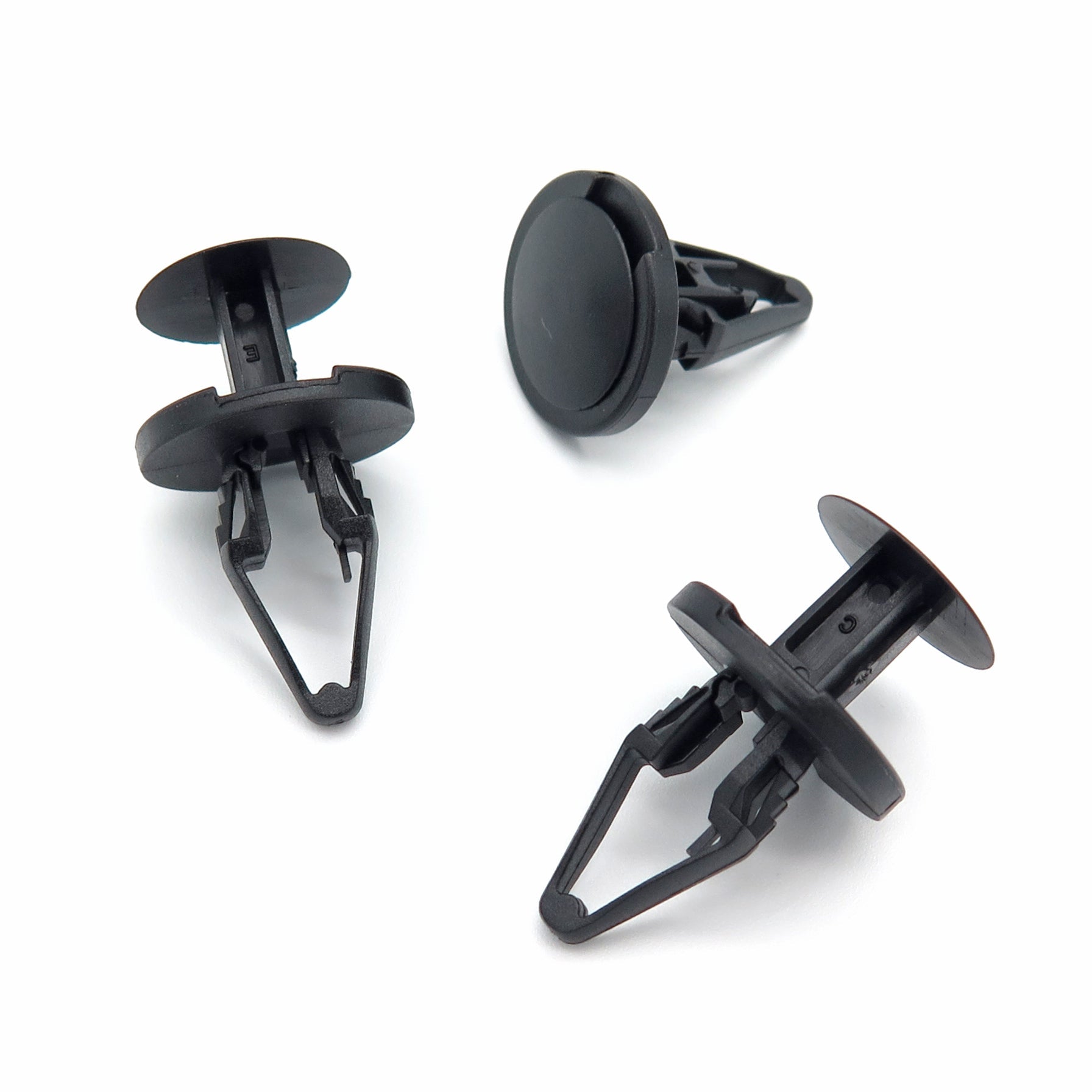Push Fit Plastic Rivet, 9mm Hole, 20mm Collar, Black