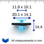 Plastic Retainer Clip for Side Moulding & Sills, Blue - image 2