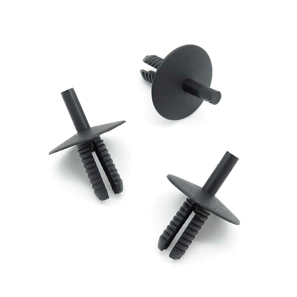 Push Fit Plastic Rivet, 6.5mm Hole, 20mm Collar, Black