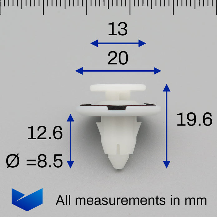 Interior Trim Panel Retainer, White with Seal - image 2