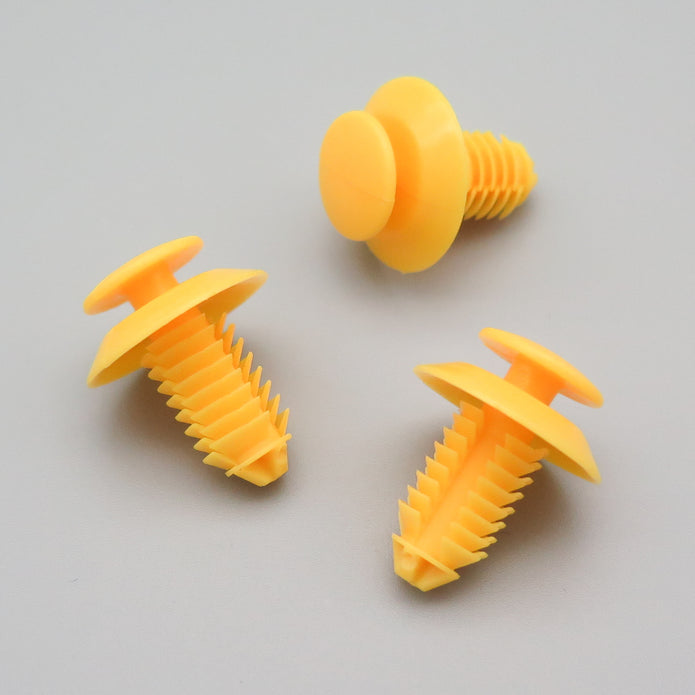 Fir Tree Trim Panel Clips, 8mm Hole, Yellow