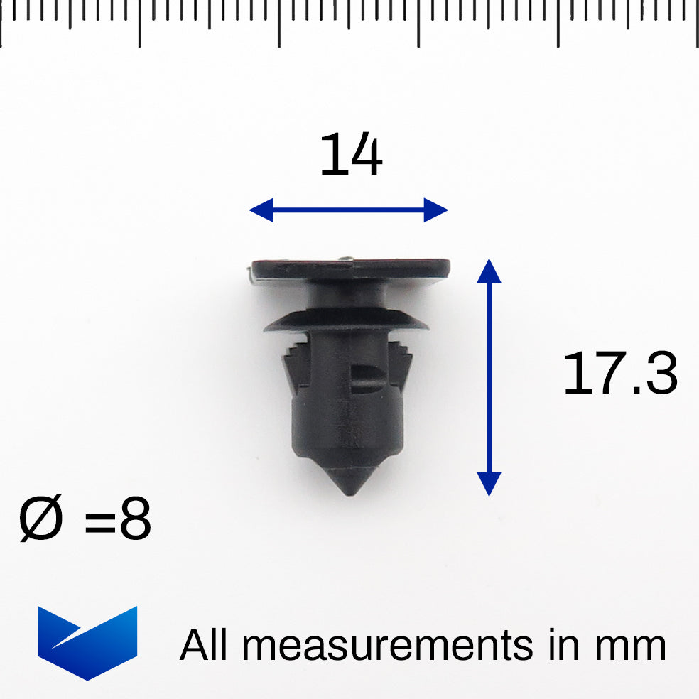 Trim Strip Retaining Clip, Black, Square Head - image 2