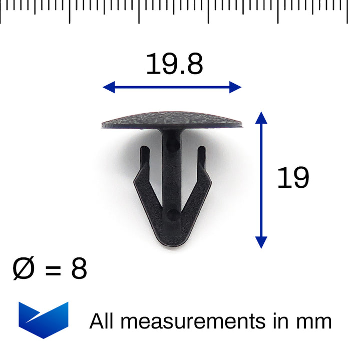 Push Fit Button Clip, Black - image 2