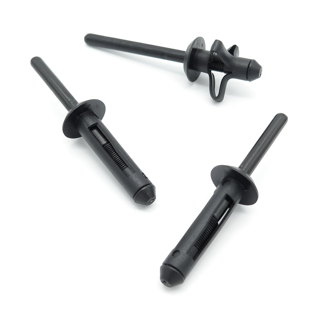 6mm Plastic Pop Rivet, 13mm Collar, Black