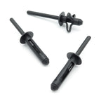 6mm Plastic Pop Rivet, 13mm Collar, Black