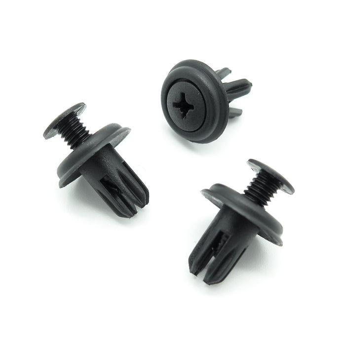 6mm Screw Fit Plastic Rivet, Black