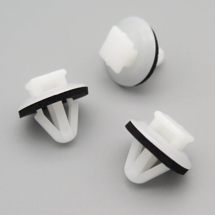 Moulding Clip, Square Head, White with Washer