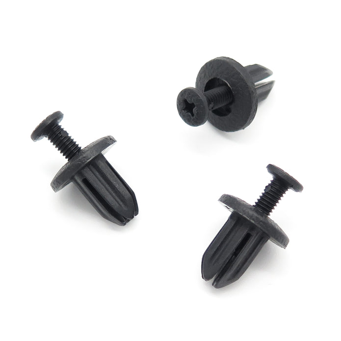Screw Fit Rivet, 7mm Square Hole, Black