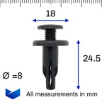 Screw Fit Expanding Rivet, 8mm Hole, Black - image 2