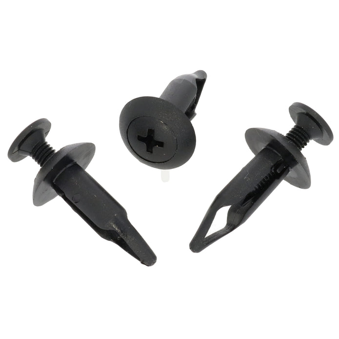 Screw Fit Plastic Fastener, 6.5mm Hole, Black