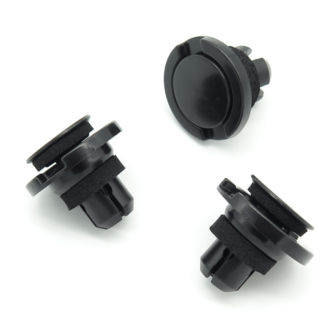 Push Fit Expanding Plastic Rivet, Black with Foam Washer