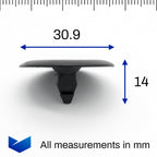 Black Panel Retainer Fastener - image 2