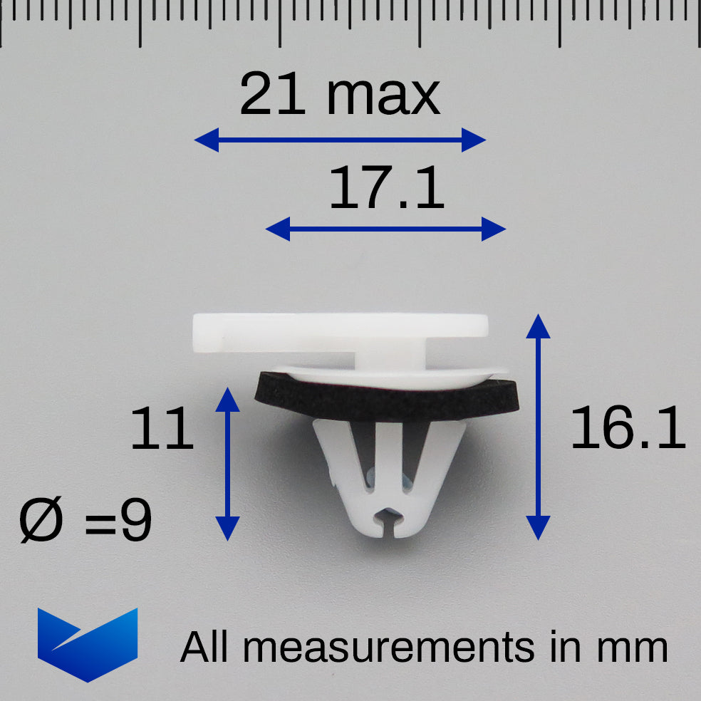 Moulding Clip with Stalk, Includes Sealing Washer - image 2