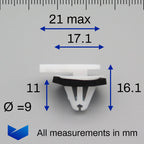 Moulding Clip with Stalk, Includes Sealing Washer - image 2