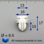 Moulding Clip, White - image 2