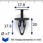 Push Fit Expanding Rivet, 7mm Hole - image 2