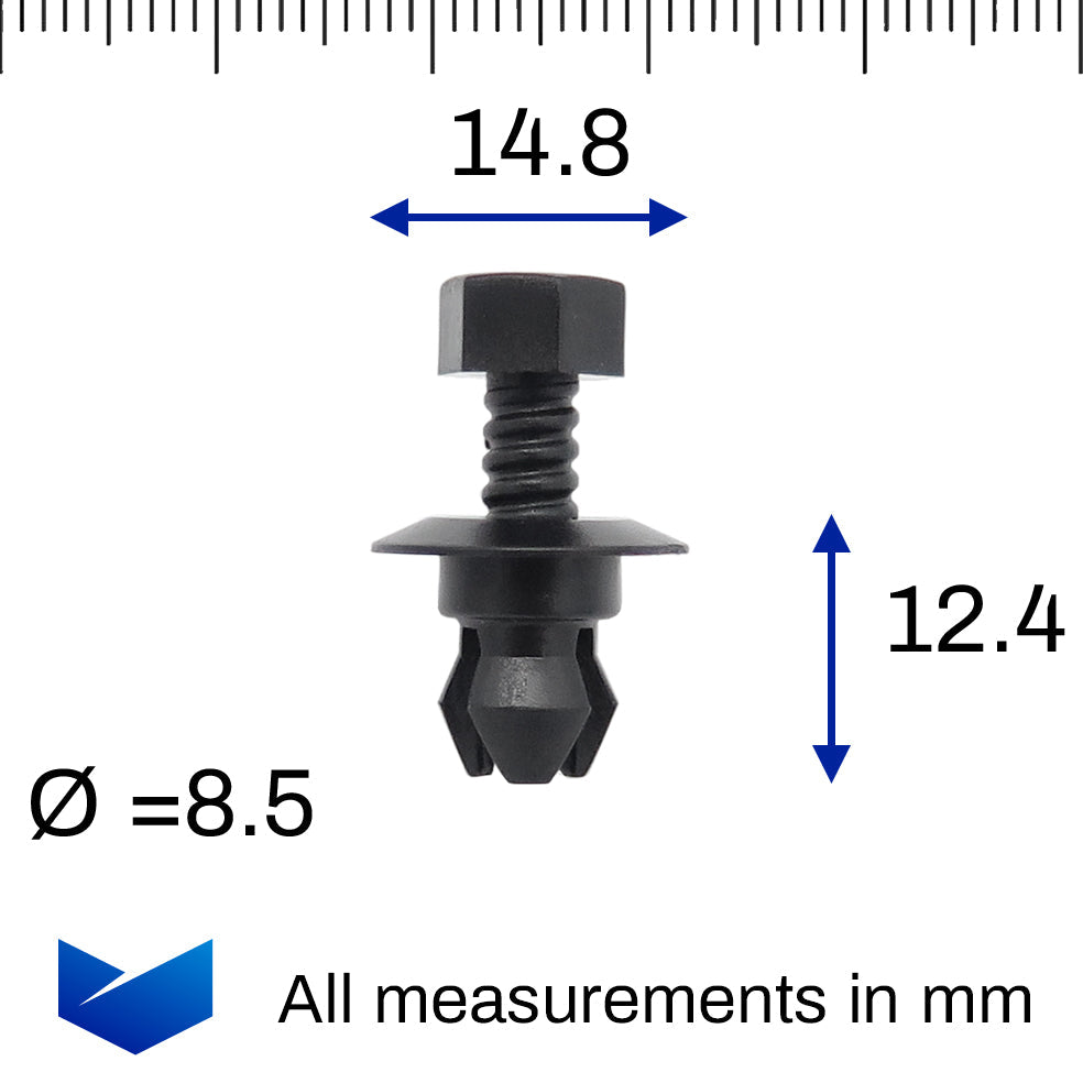 Screw fit Expanding Trim Clip, Hex Head - image 2