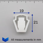 Bumper Clip, Insert Grommet, White - image 2