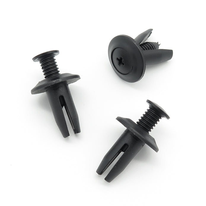 Screw Fit Plastic Rivet, 8mm Hole, Black