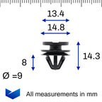 Exterior Moulding Clip, Black - image 2