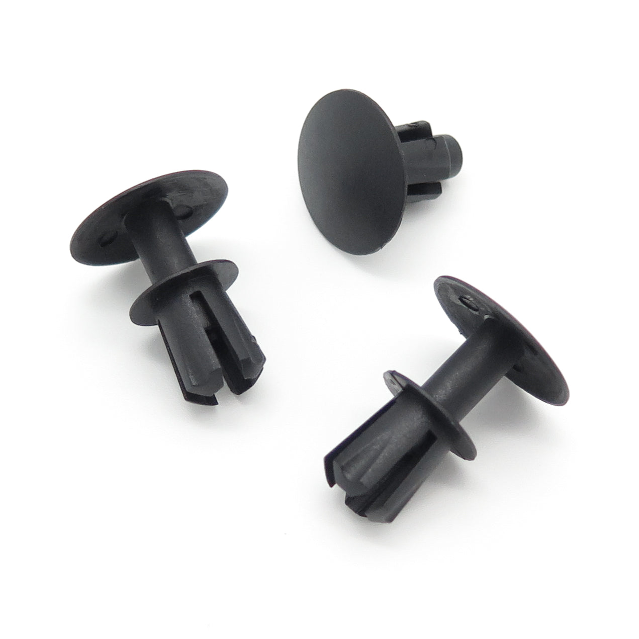 Push Fit Black Plastic Rivet, 8.5mm Hole, 19mm Head, Black