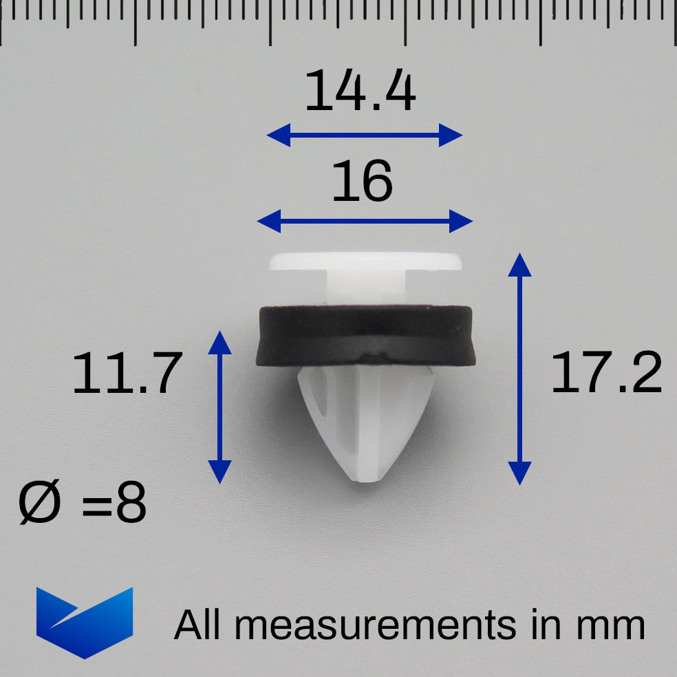 Exterior Trim Moulding Clip, White with Integrated Seal - image 2