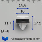 Exterior Trim Moulding Clip, White with Integrated Seal - image 2
