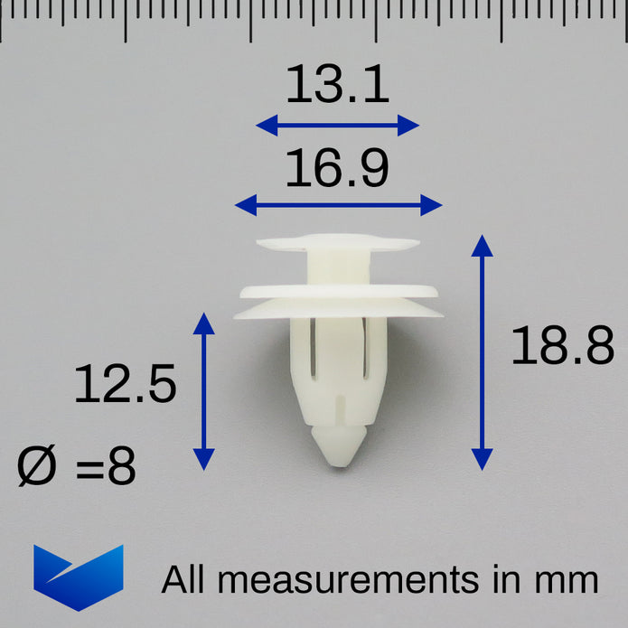 Trim Panel & Moulding Clip, White - image 2
