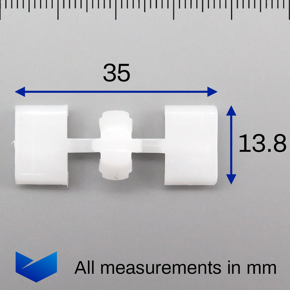 Side Body Moulding Clips, White with Rubber Grommet - image 2