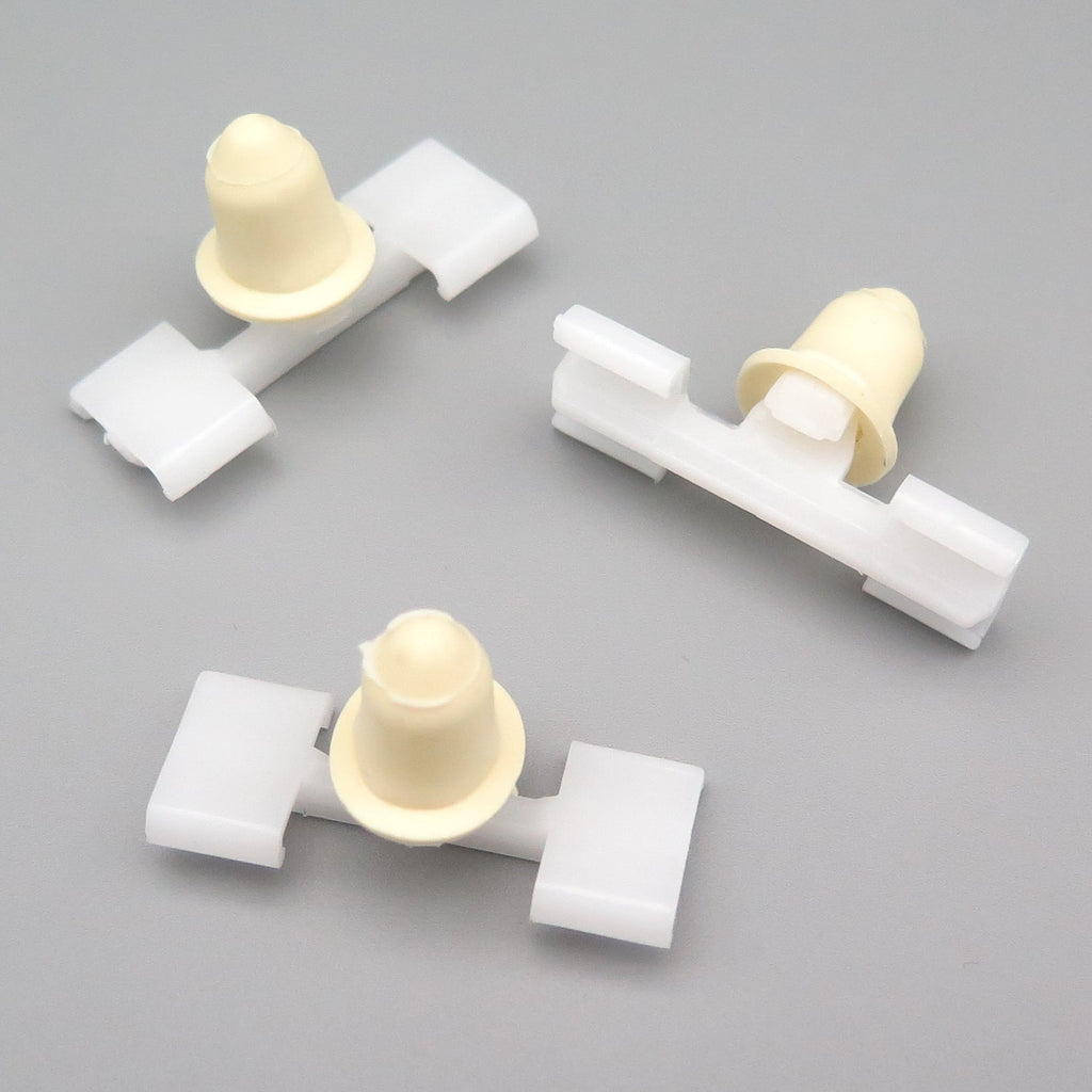 Side Body Moulding Clips, White with Rubber Grommet