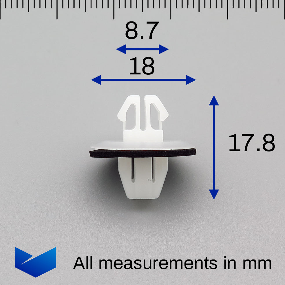 External Moulding Clip with Washer, White - image 2