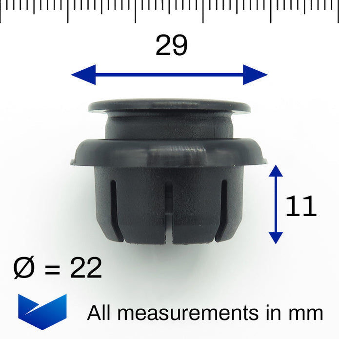 22mm Push Fit Rivet, Black - image 2