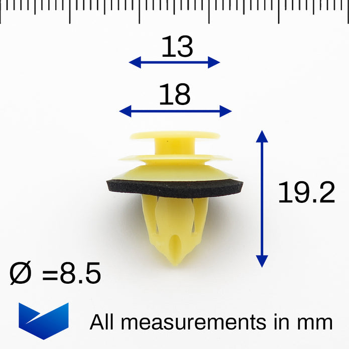 Interior Trim Panel Clip, Yellow with Seal - image 2