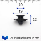 Exterior Trim & Arch Moulding Clip, Black with Washer - image 2