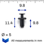 Push Fit Rivet, 5mm, Black - image 2