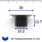 Wheel Arch Liner Stud Retaining Clip, Black - image 2