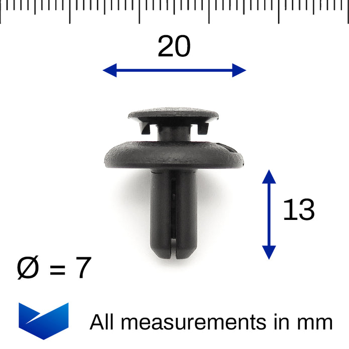 Push Fit Plastic Rivets with Quick Release, 7mm Hole - image 2