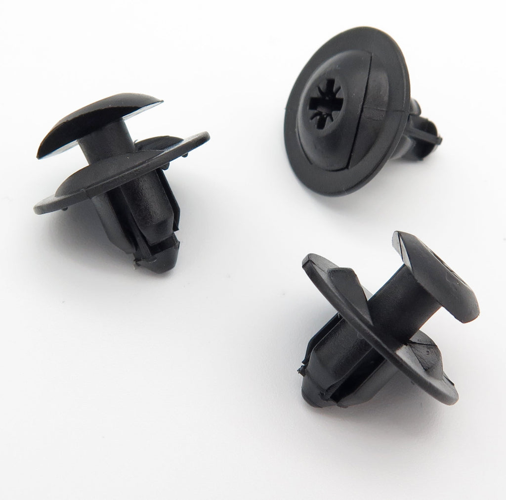 Push Fit Plastic Clip, 8mm Hole, Black